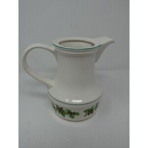LOFISA Mexico Holly Berry Christmas Creamer Pitcher w/ Crack & Chip Handle